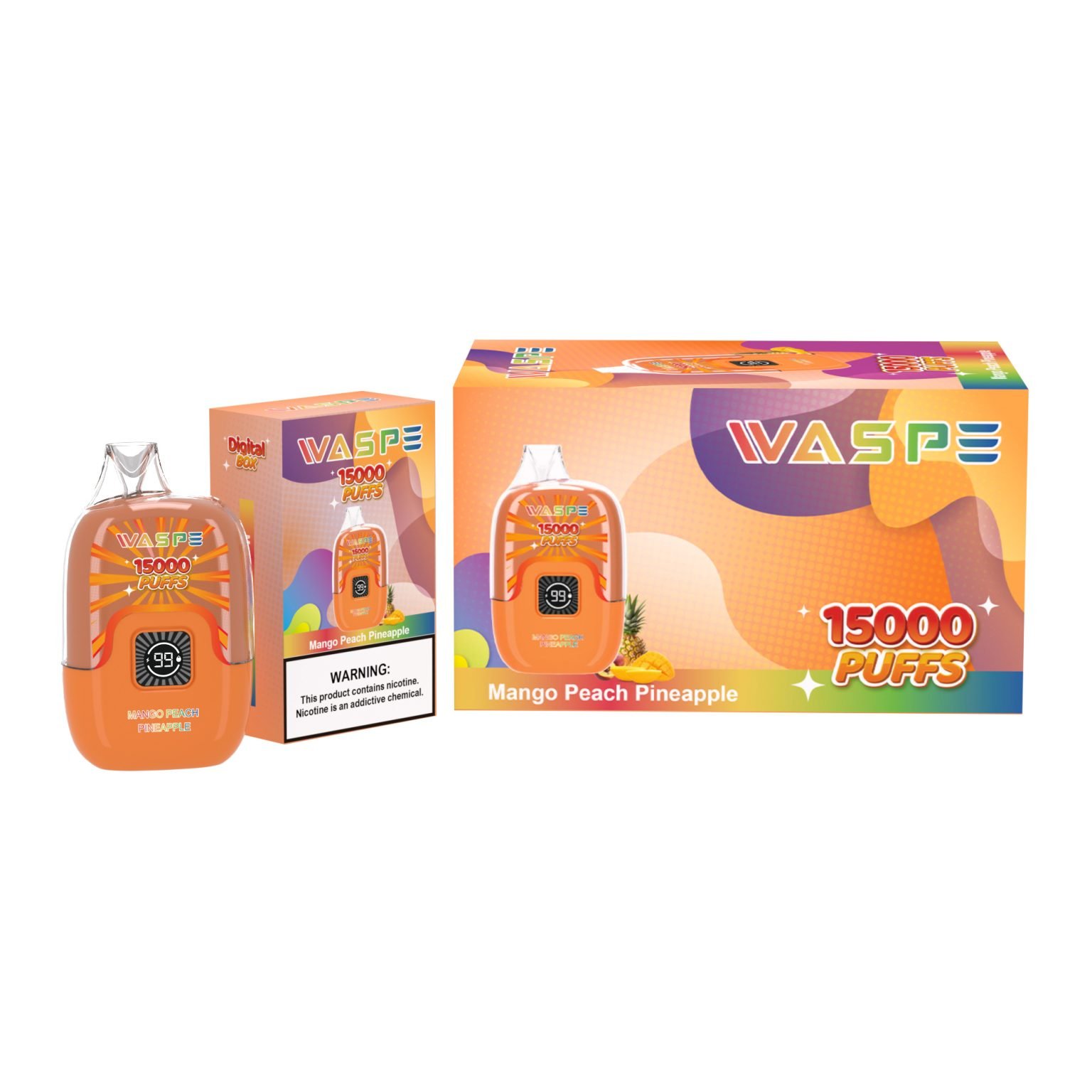 WASPE 15000 PUFFS Mango Peach Pineapple E-Cigarett tullfritt och ...