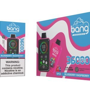 Mėlynių-aviečių technologija kartu su uogų gaivumu BANG KING 36000 PUFFS didelio ekrano įtampos reguliavimo elektroninė cigaretė