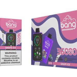 Grynas vynuogių malonumas BANG KING valdoma įtampa vynuogių ledai BANG KING 36000 PUFFS didelio ekrano įtampa 36000 Pūsta elektroninė cigaretė